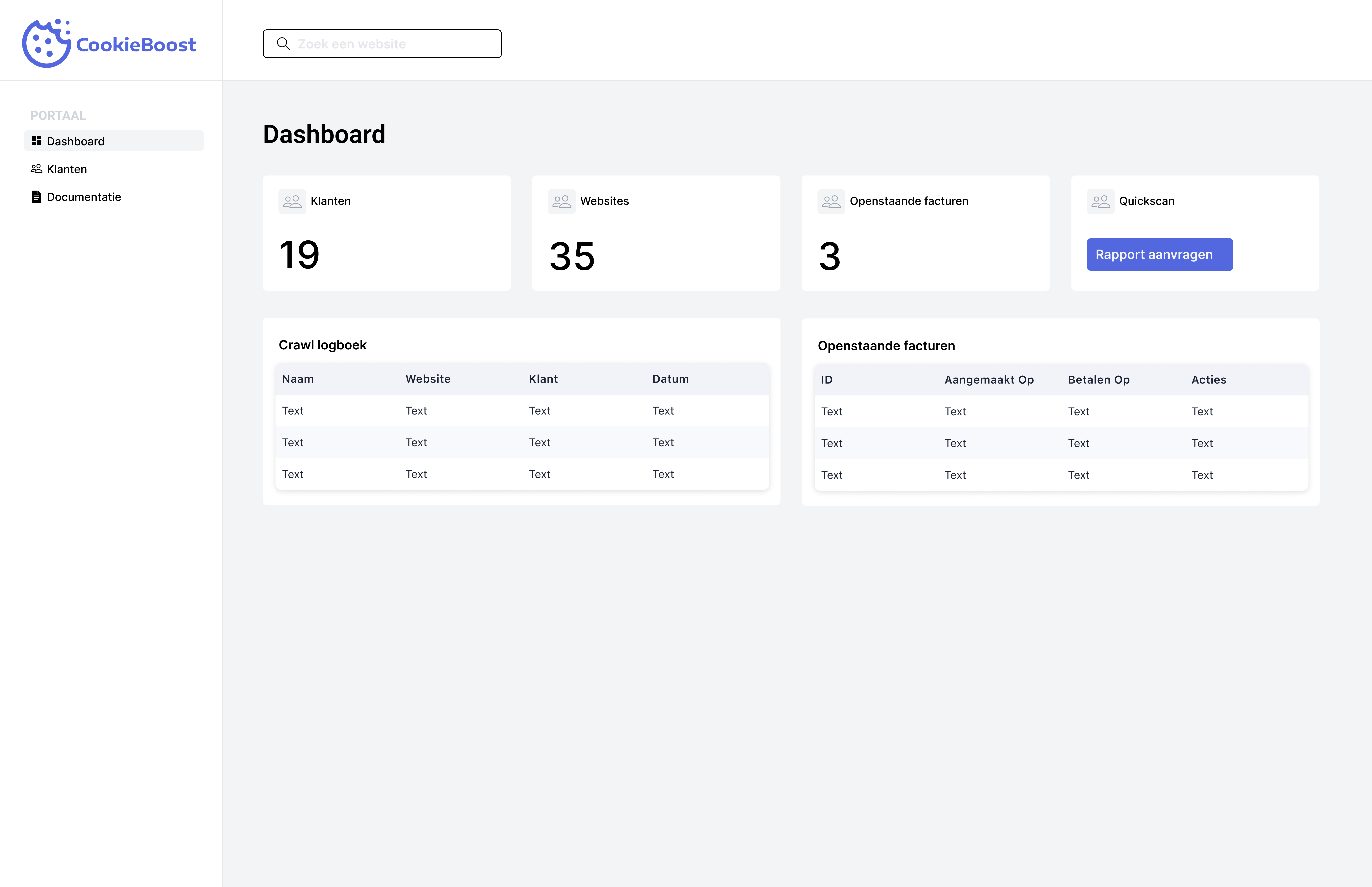 CookieBoost dashboard